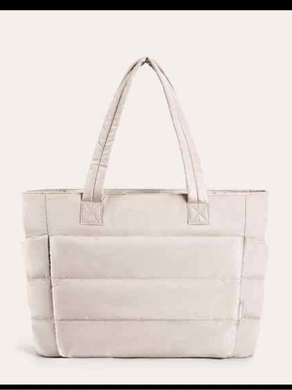 Bagsmart - Quilted Tote Bag in Light Beige - Women Bags